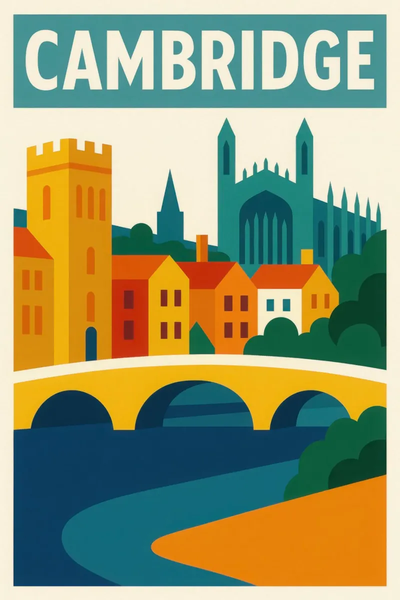 CAMBRIDGE - Fascino studioso a colori vivaci pellicola backlit da JETLAG | affiches voyage