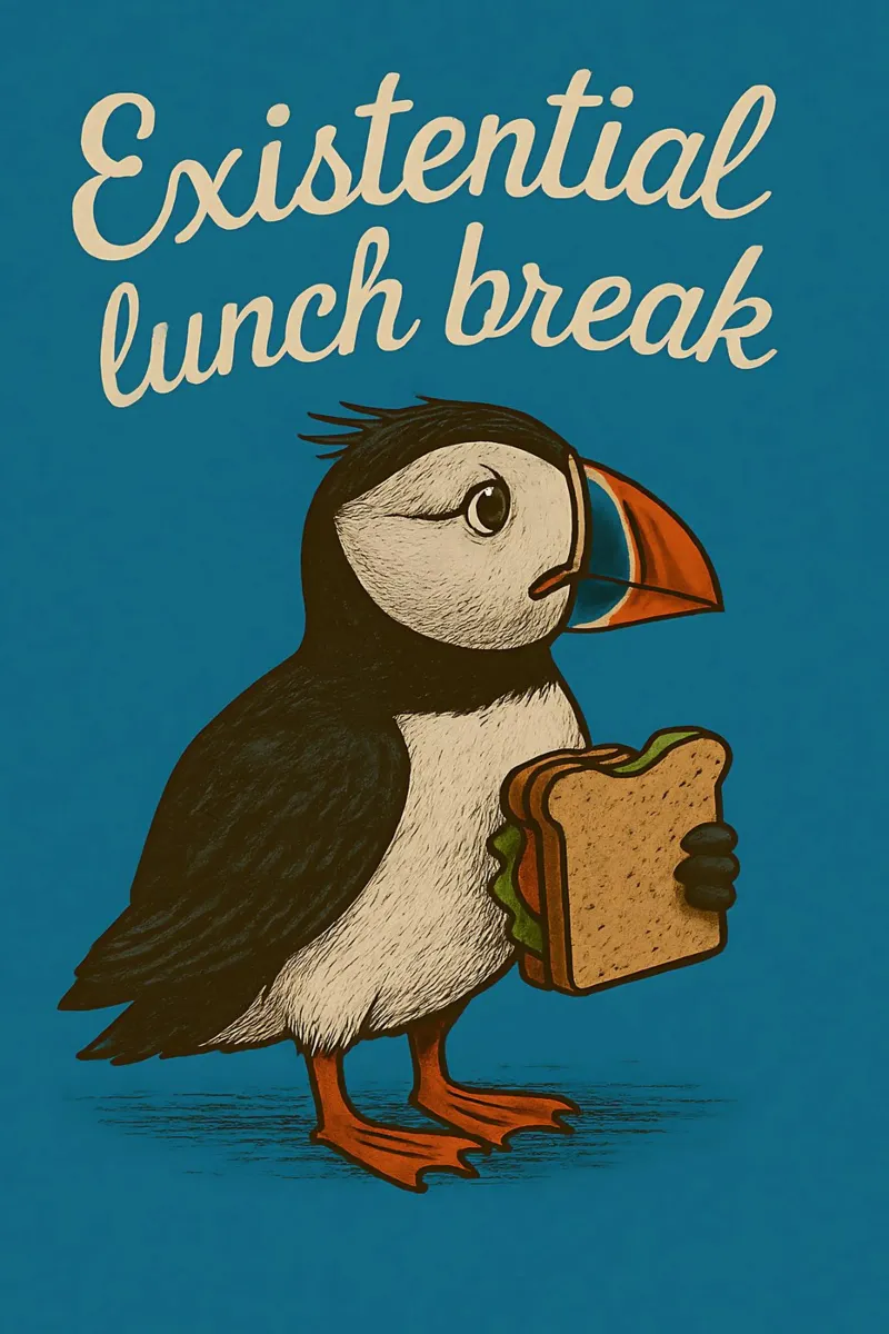 Funny Puffin Meme carta hahnemühle da Funny Humor Art