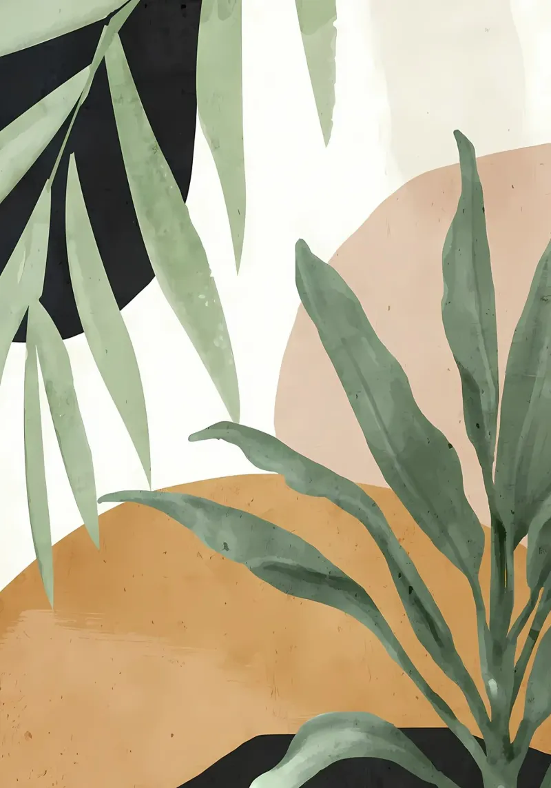 bladeren planten gebladerte botanisch poster van Janine P McGuire