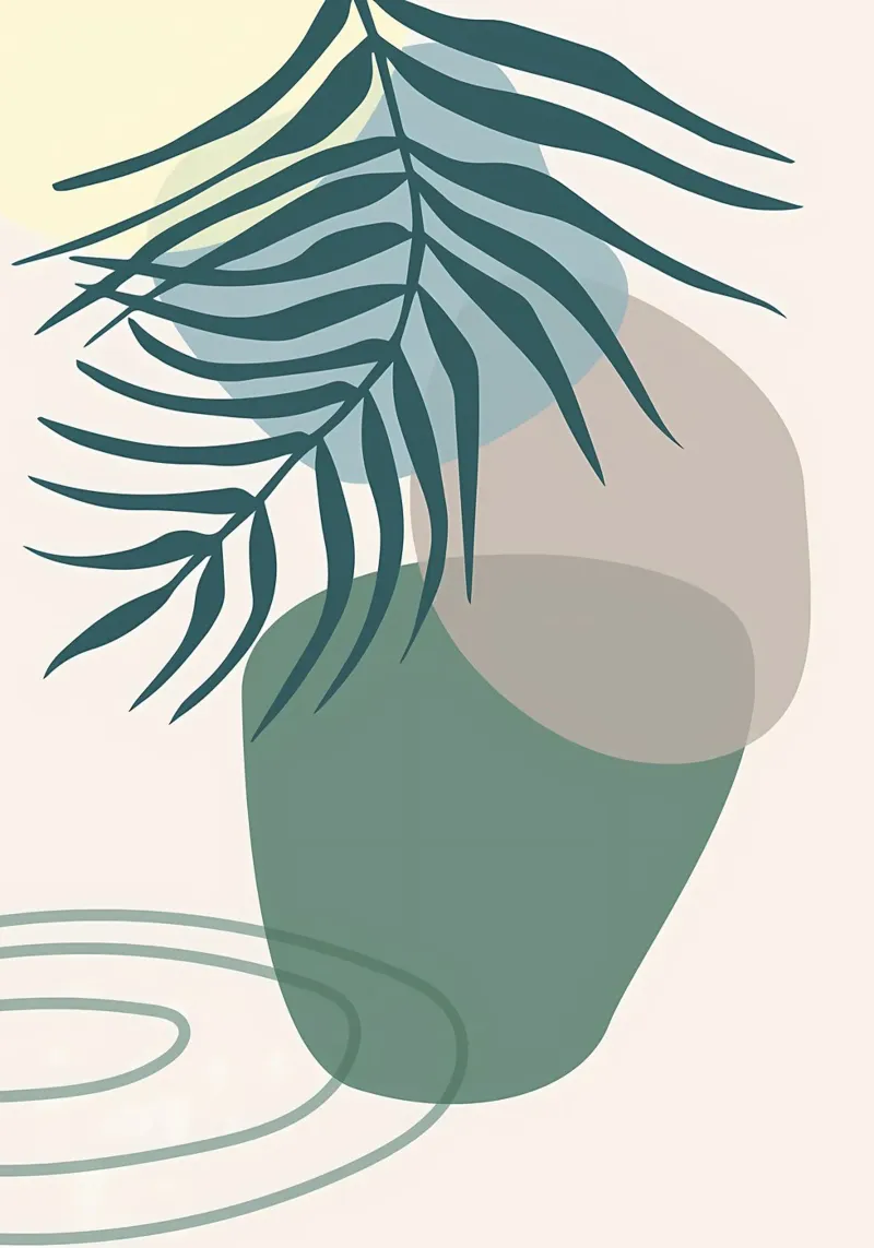vaso di foglie forme geometriche forme sovrapposte alluminio dibond da Janine P McGuire
