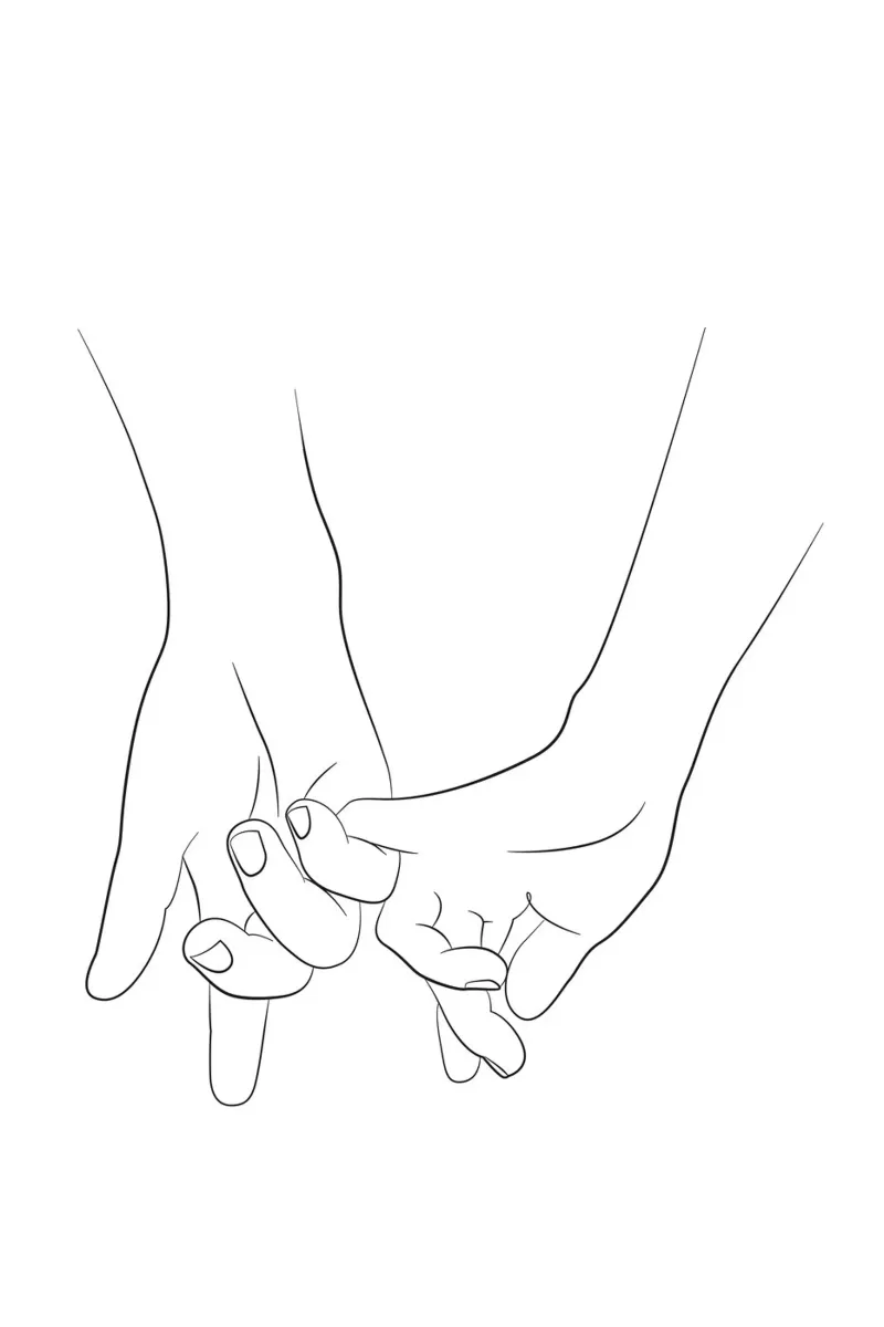 Line art di Pinky promise hands plexiglass da NouveauPrints