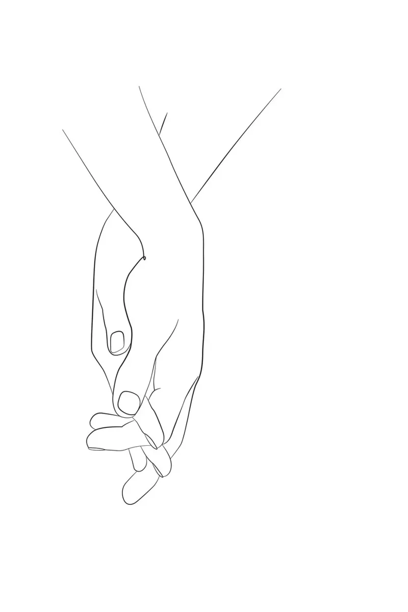 Line art per tenersi per mano pellicola backlit da NouveauPrints