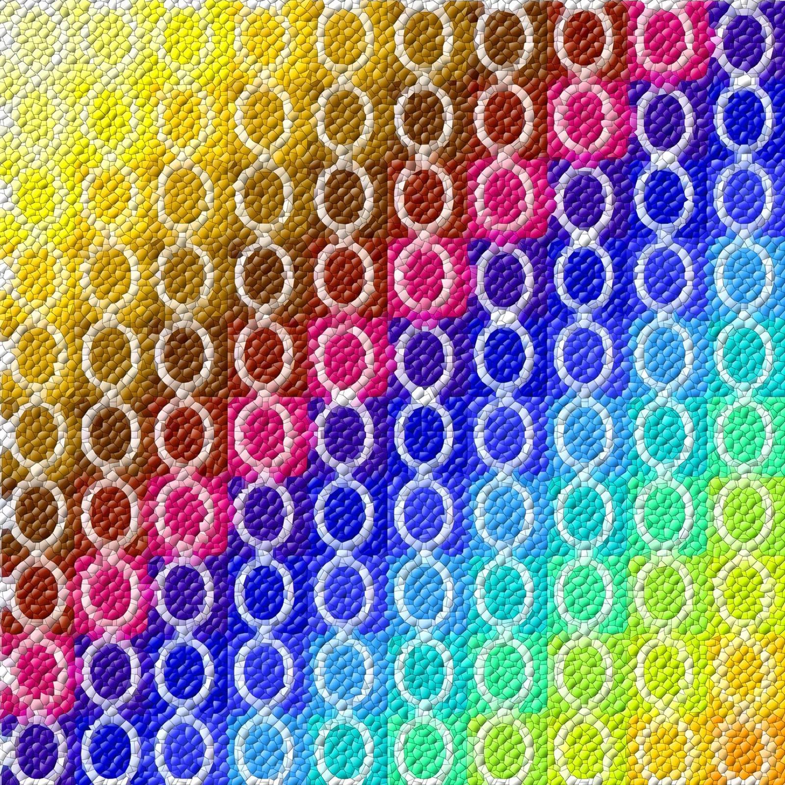 MOSAIK in rainbow colours - diagonal alignment canvas by Gürsel Yesil Digital Art