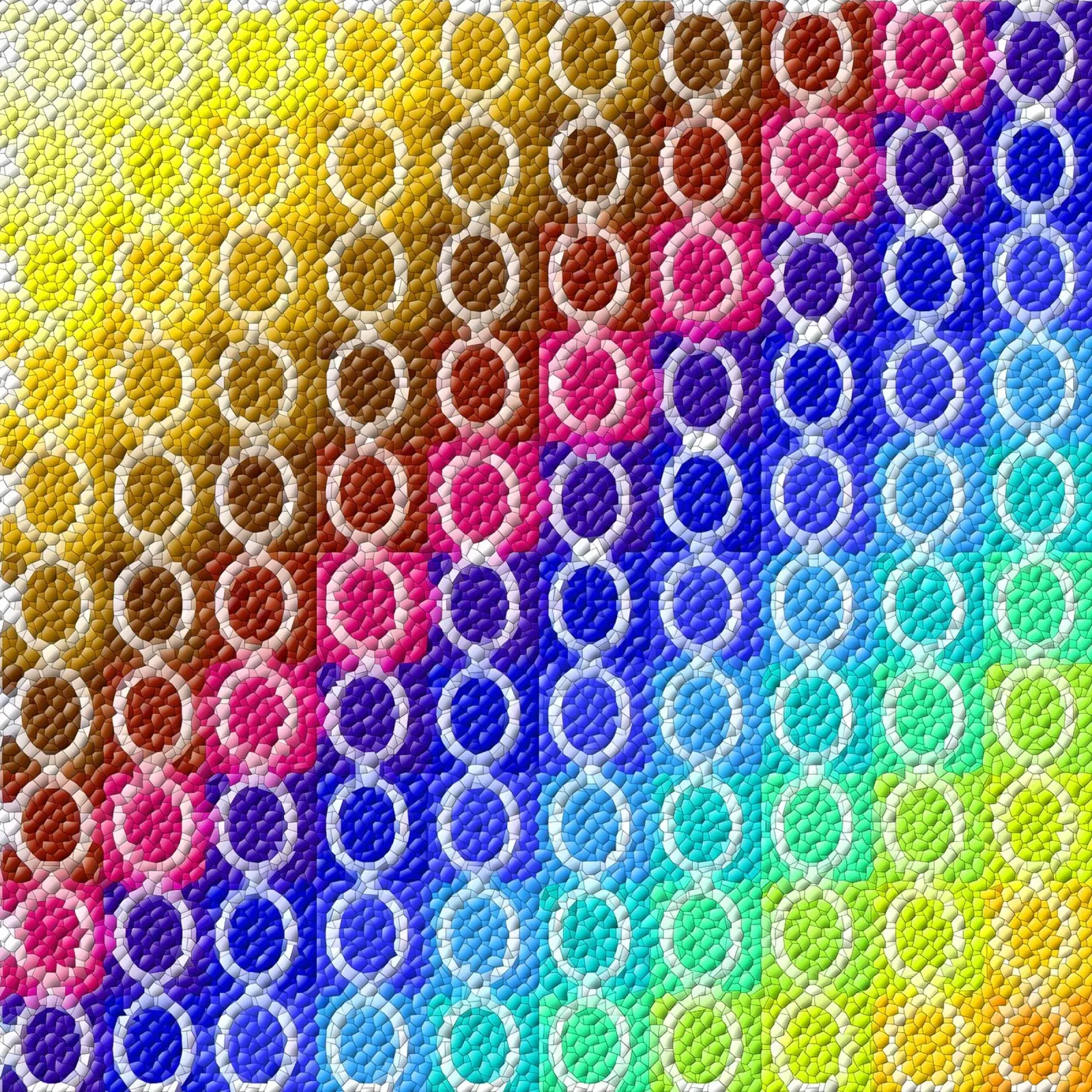 MOSAIK in rainbow colours - diagonal alignment hahnemühle by Gürsel Yesil Digital Art