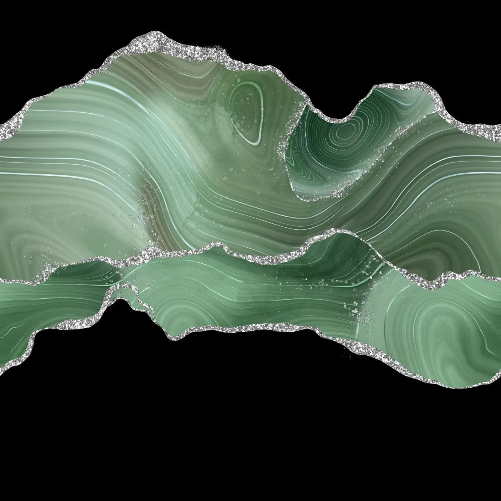 Salie & zilveragaat structuur 04 aluminium-dibond van Gemstone Textures
