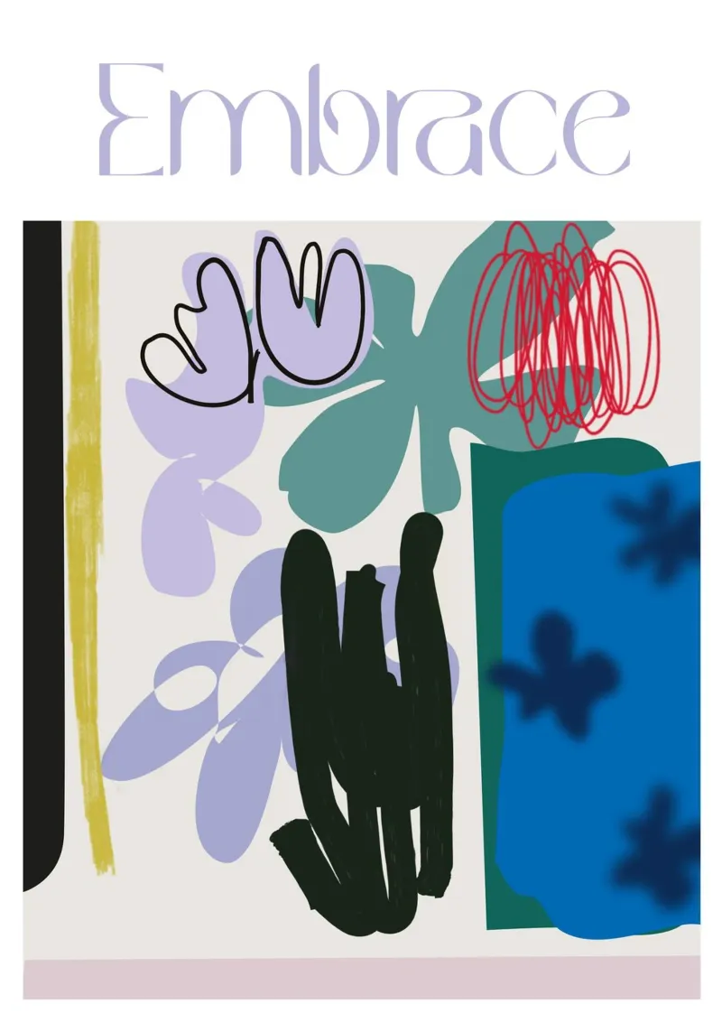 Embrace Poster mit Holzrahmen von Silvaya