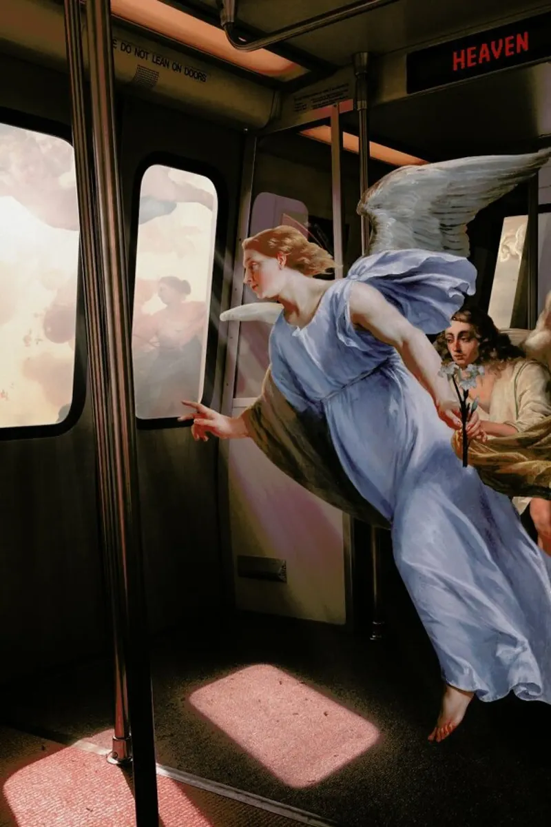Last Stop Heaven poster con telaio in alluminio da Jonas Loose