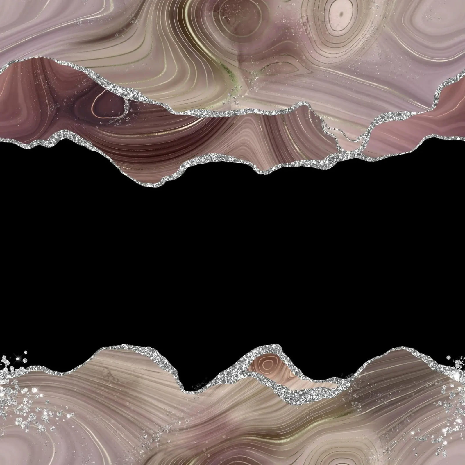 Taupe & Zilver Glitter Agaat Textuur 03 poster van Gemstone Textures