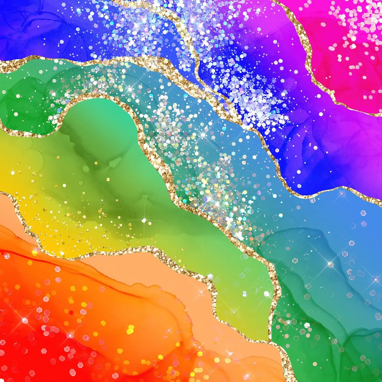 Lebendiger Regenbogen-Glitzer-Achat Struktur 06 Hahnemühle von Gemstone Textures