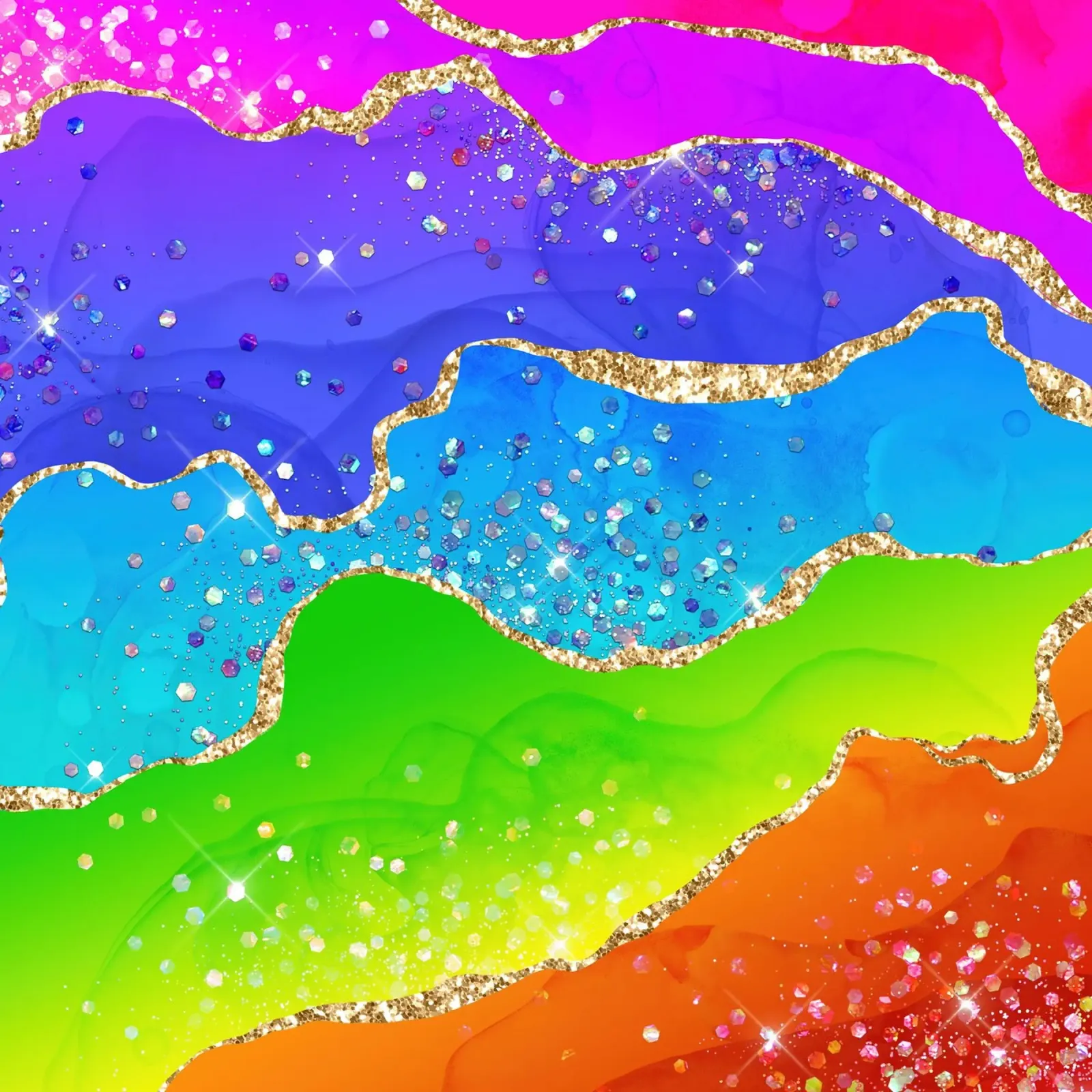 Lebendiger Regenbogen-Glitzer-Achat Struktur 07 Poster von Gemstone Textures