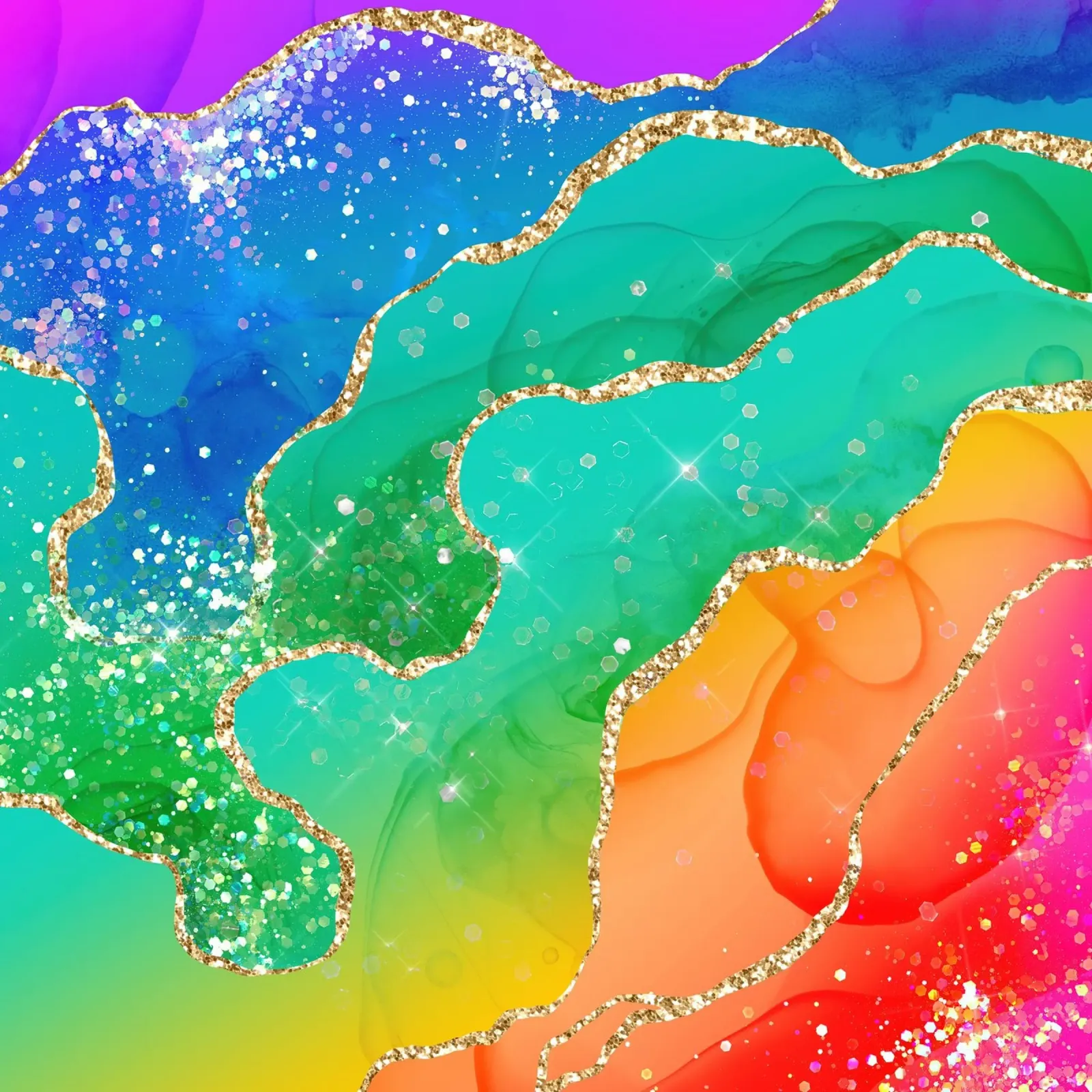 Lebendiger Regenbogen-Glitzer-Achat Struktur 08 Hahnemühle von Gemstone Textures