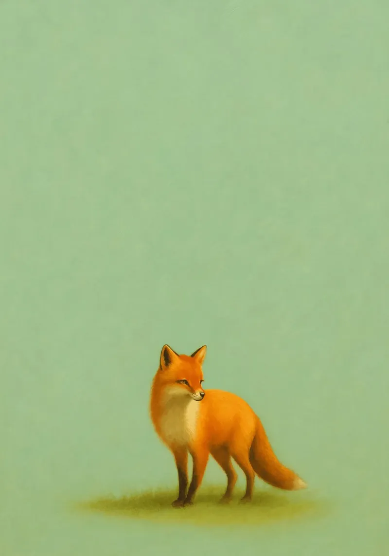 Serene Fox Illustration alluminio dibond da Mosaic Dialogue