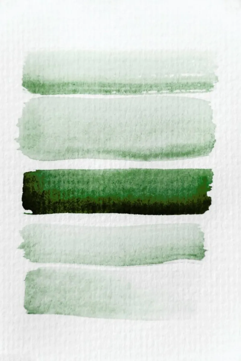 Aquarelle Meets Pencil Forest Green Stripes canvas by Studio Nahili