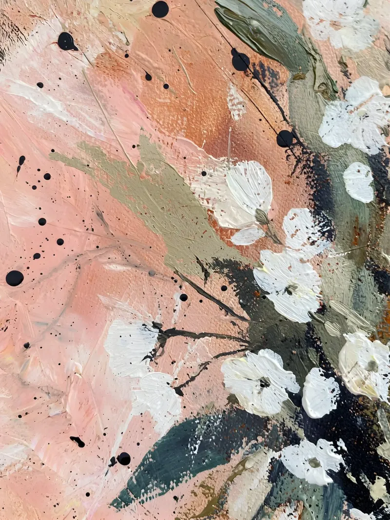 Abstract Painted Flowers tela con Cornice a cassetta da Gypsy Galleria