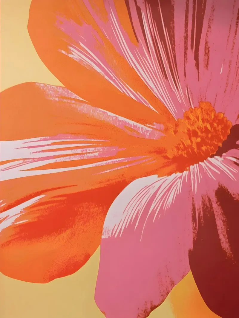 Pink and Orange Flower poster con telaio in alluminio da Gypsy Galleria