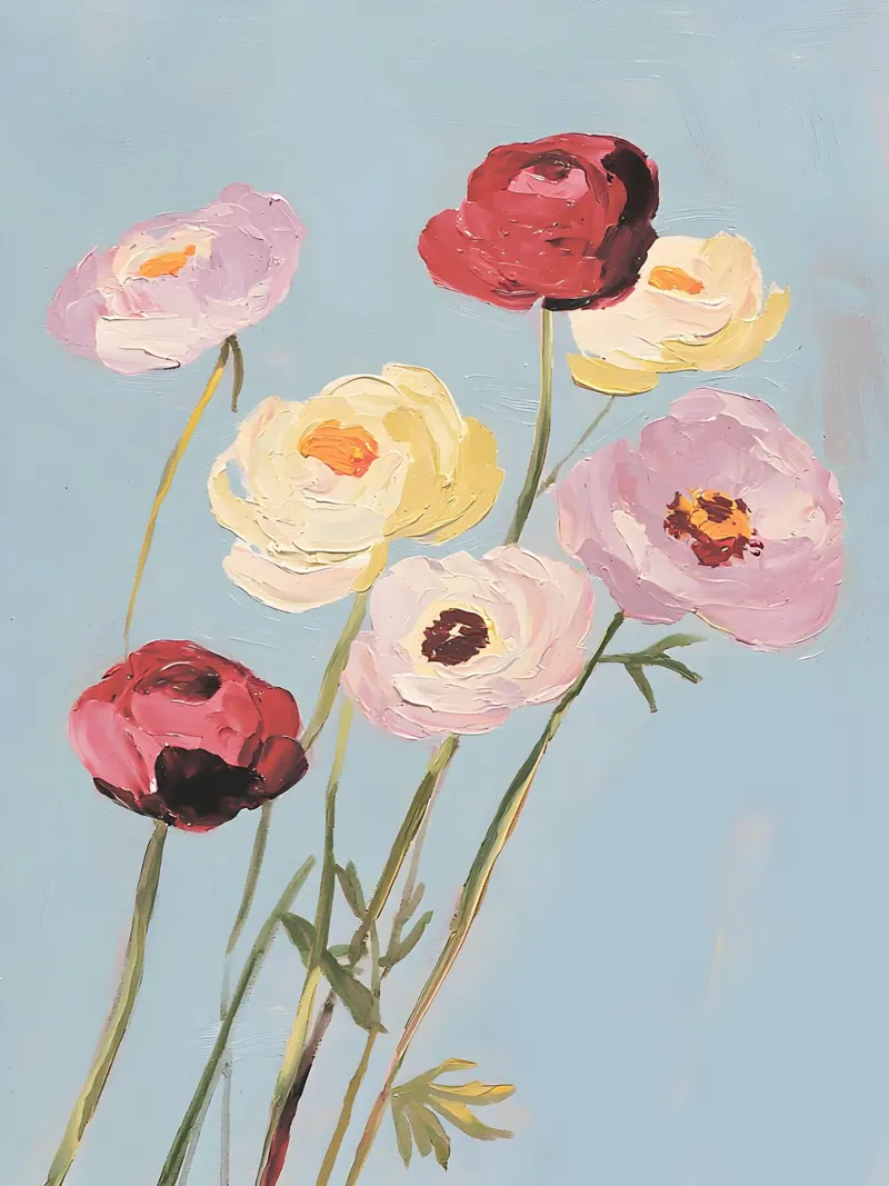 Painted Flowers poster con telaio in alluminio da Gypsy Galleria