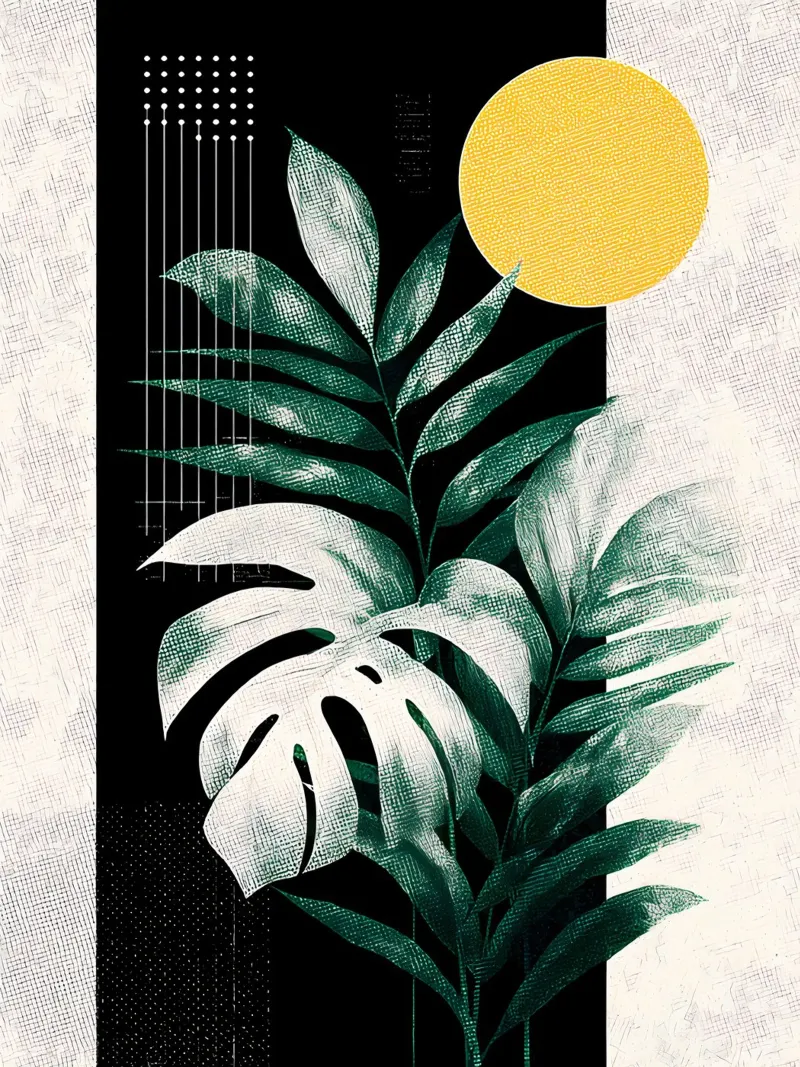 Leaves Tropical Palm Monstera B pellicola backlit da Mateo