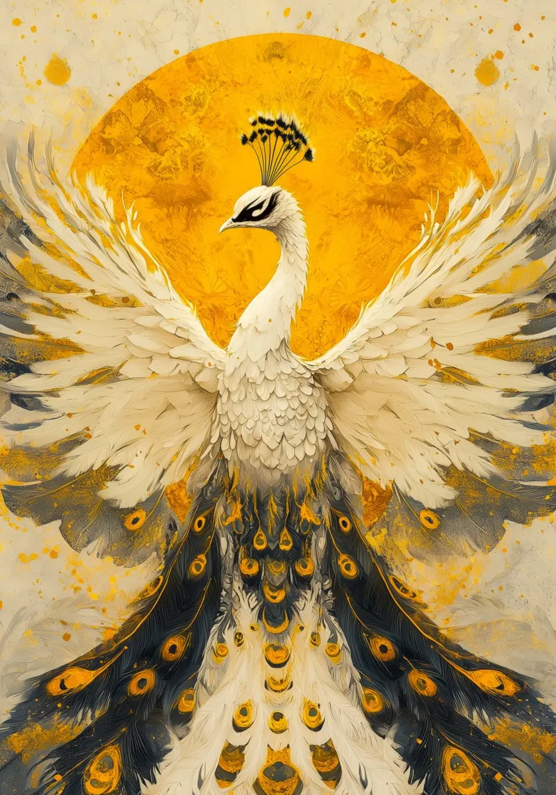 Pavone d'oro carta hahnemühle da Justyna Jaszke JBJart