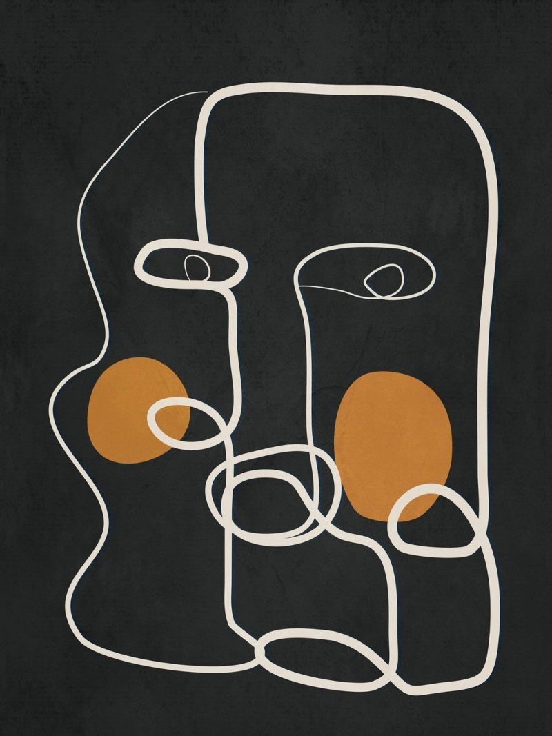 Abstract Face Line Art 2 pellicola backlit da cityart