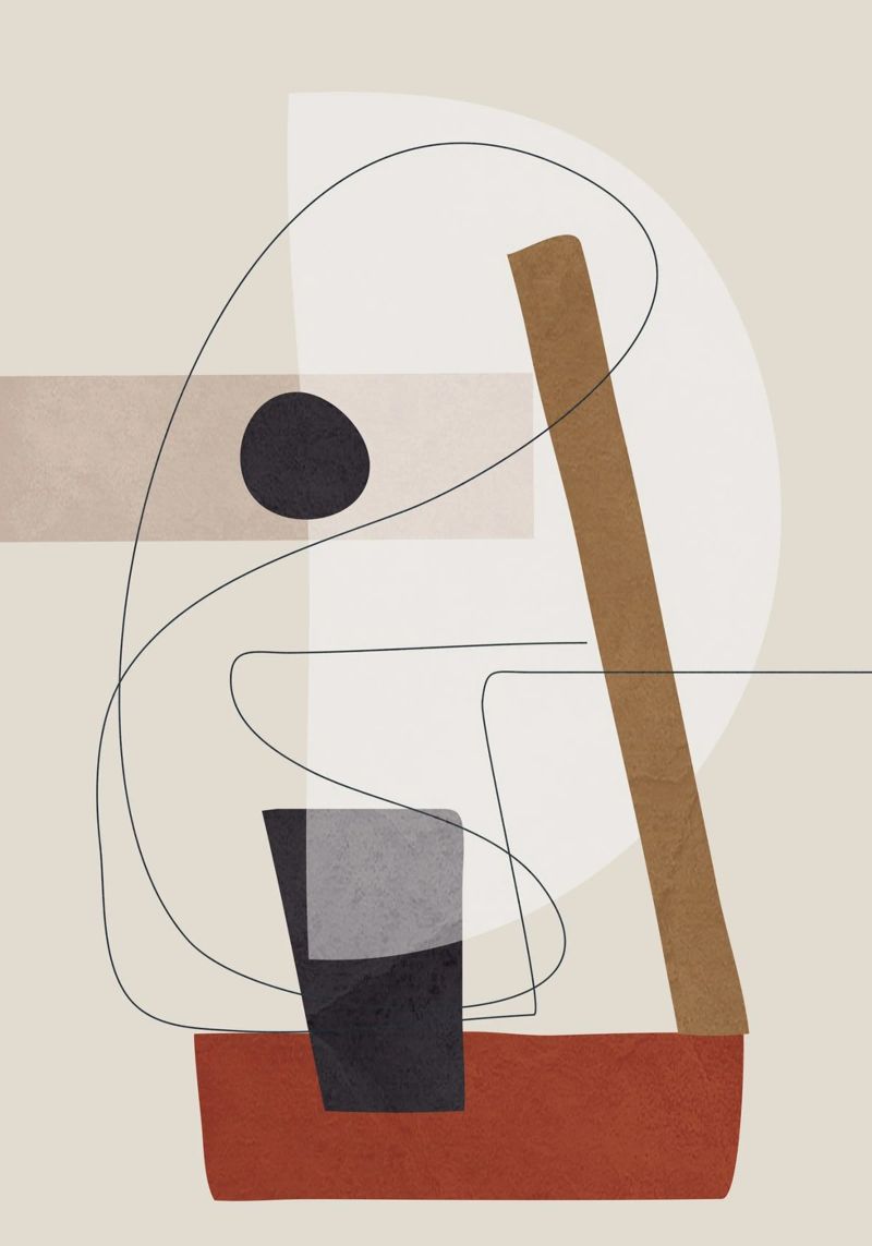Abstract Minimal Shapes III Leinwand von cityart