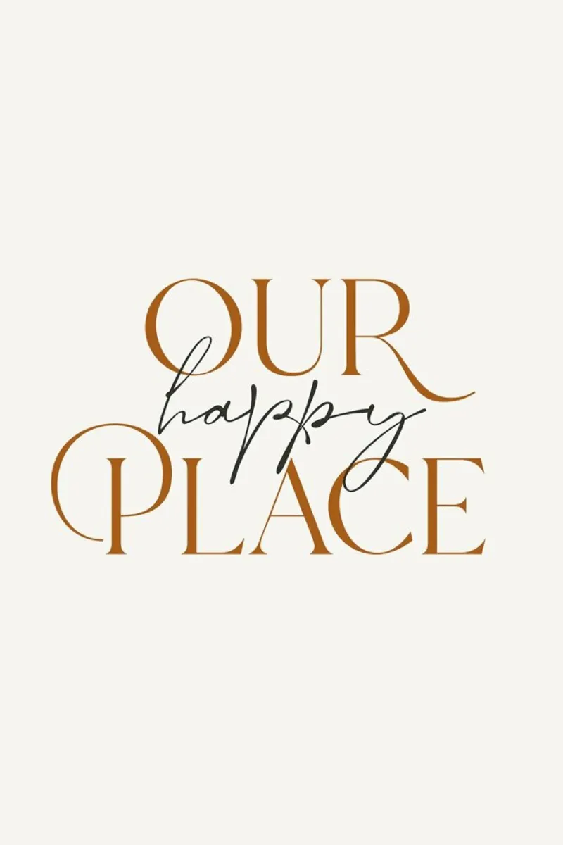 Our Happy Place poster con telaio in plastica da Mottos by Sinan Saydik
