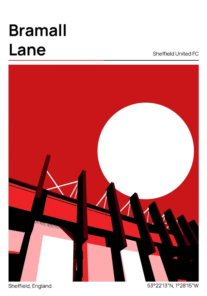 stadio architettura calcio calcio poster con telaio in legno da James Isaac Jackson
