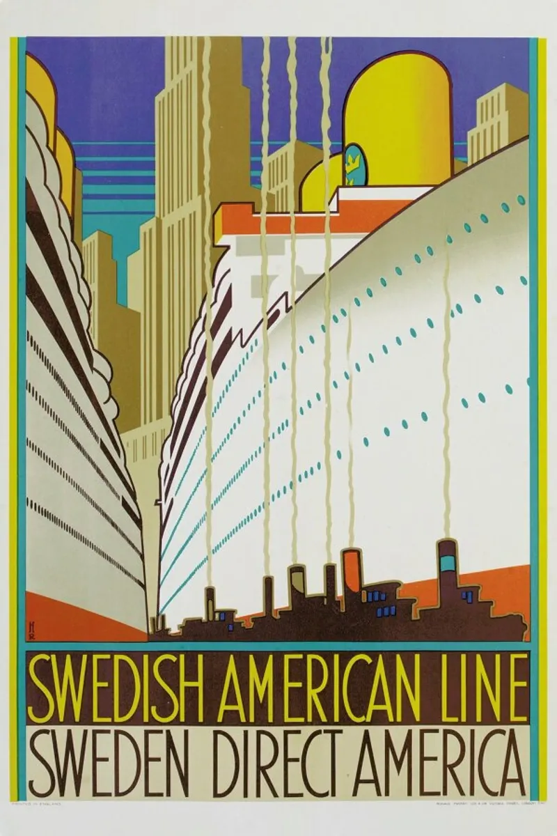 Monogrammed HR-Swedish American Line (Printed by Ronald Massey, London) pellicola backlit da ARTOTHEK