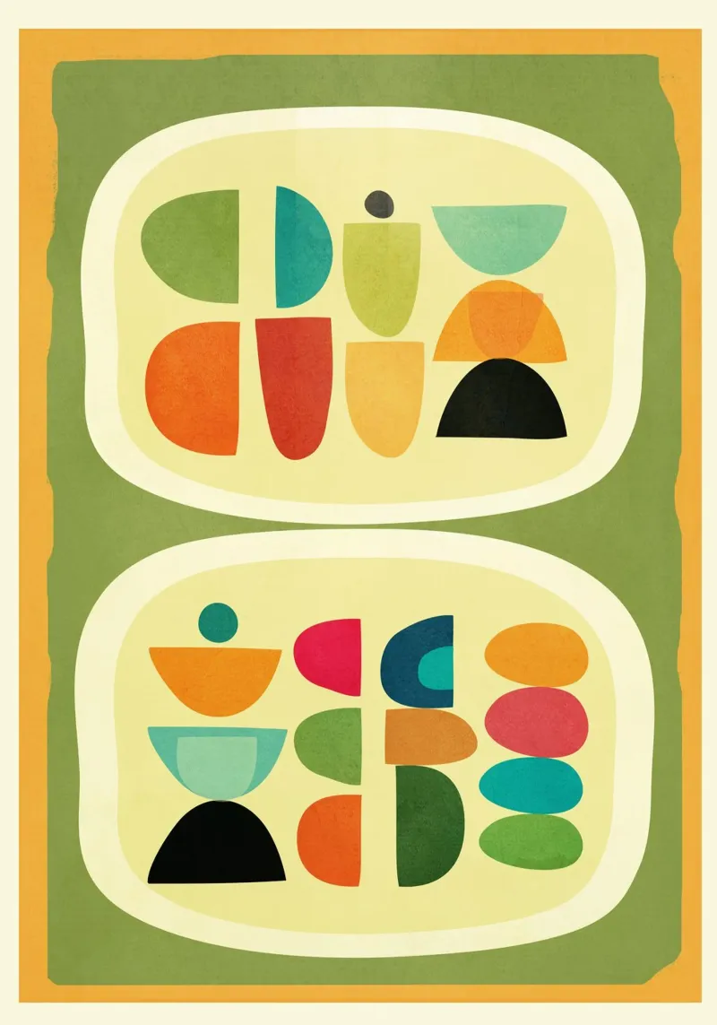 Modern Abstract Geometric Art 26 poster da Flow Line