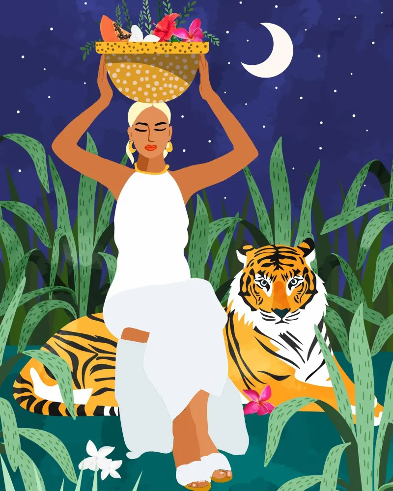 Not where I intended to go, but Even Better — Midnight Tiger poster con telaio in alluminio da 83oranges