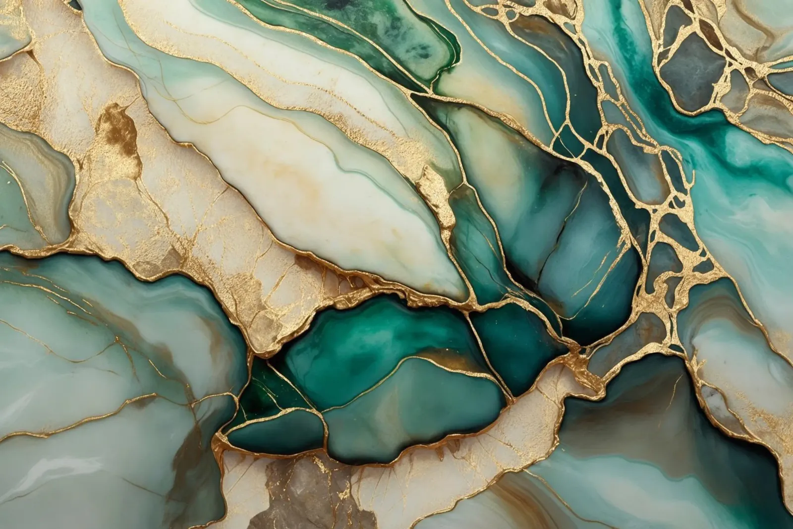 Teal Gold Emerald Jade Marble Elegance hahnemühle de Andrea Haase Modern Home