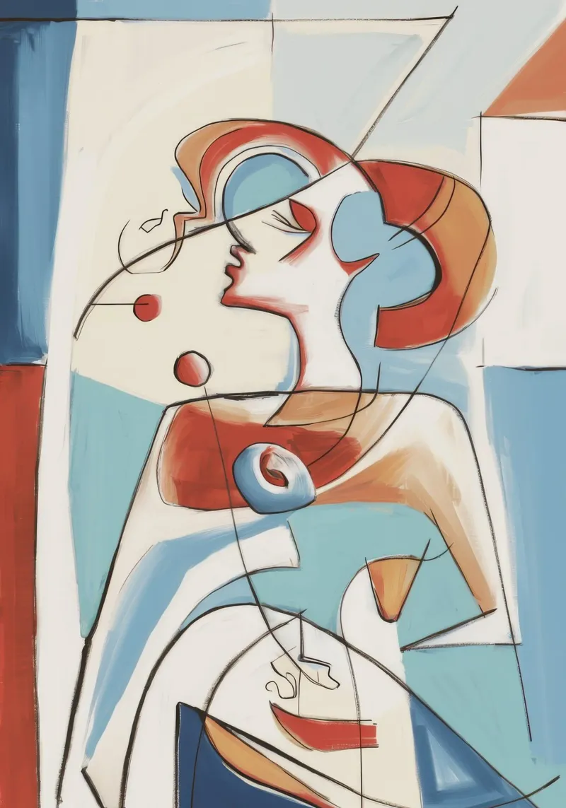 Abstracte emotionele symfonie canvas van Crimson Whisper
