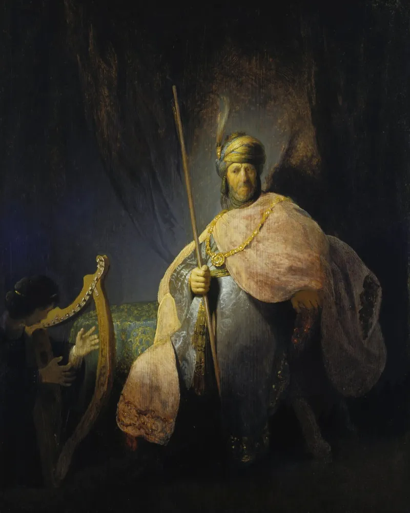 Rembrandt - Davide che suona l'arpa davanti a Saul carta hahnemühle da ARTOTHEK