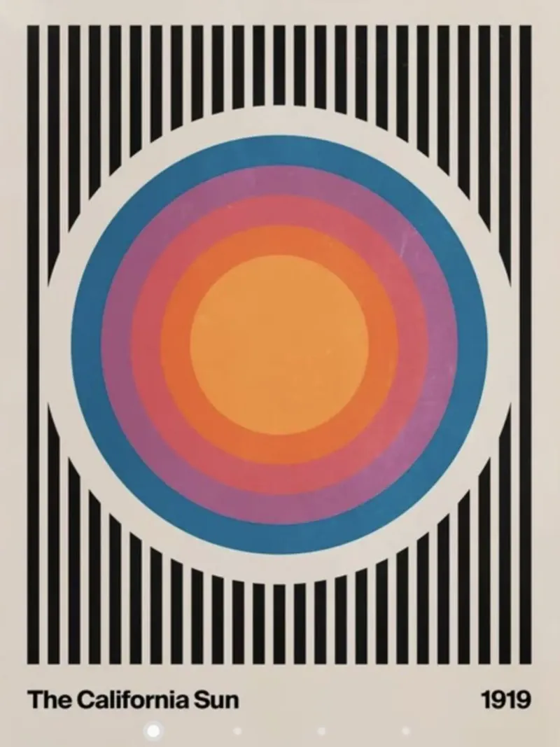 Il Sole della California poster con telaio in alluminio da Piere art Shops