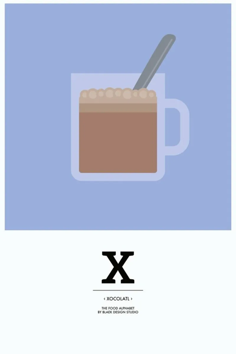 „The Food Alphabet“ - X like Xocolatl pellicola backlit da BLAEK Design Studio