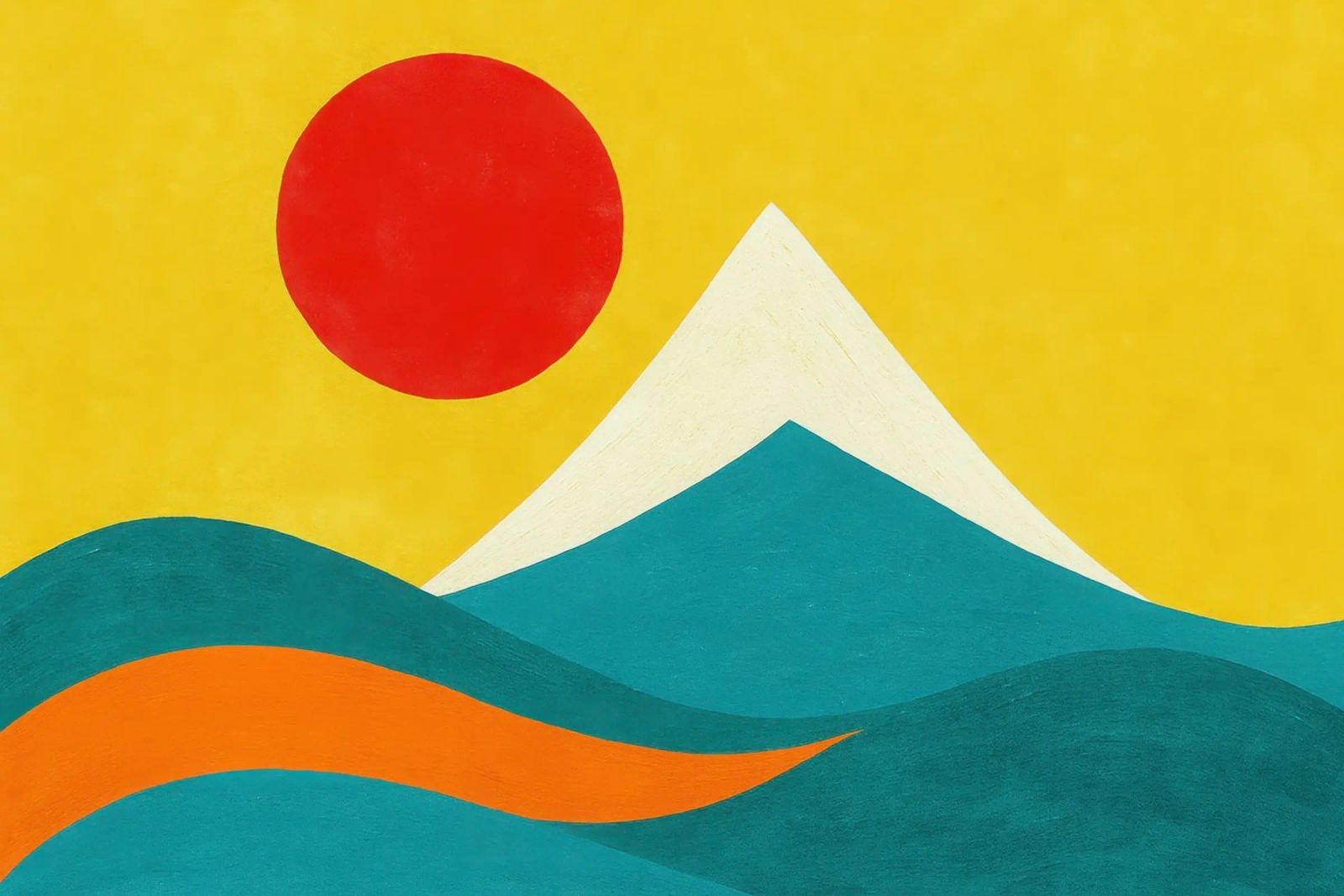 Mont Fuji – L'Éclat du Soleil Rouge toile de Affiches Soleil & Déco Lumineuse – Sunny