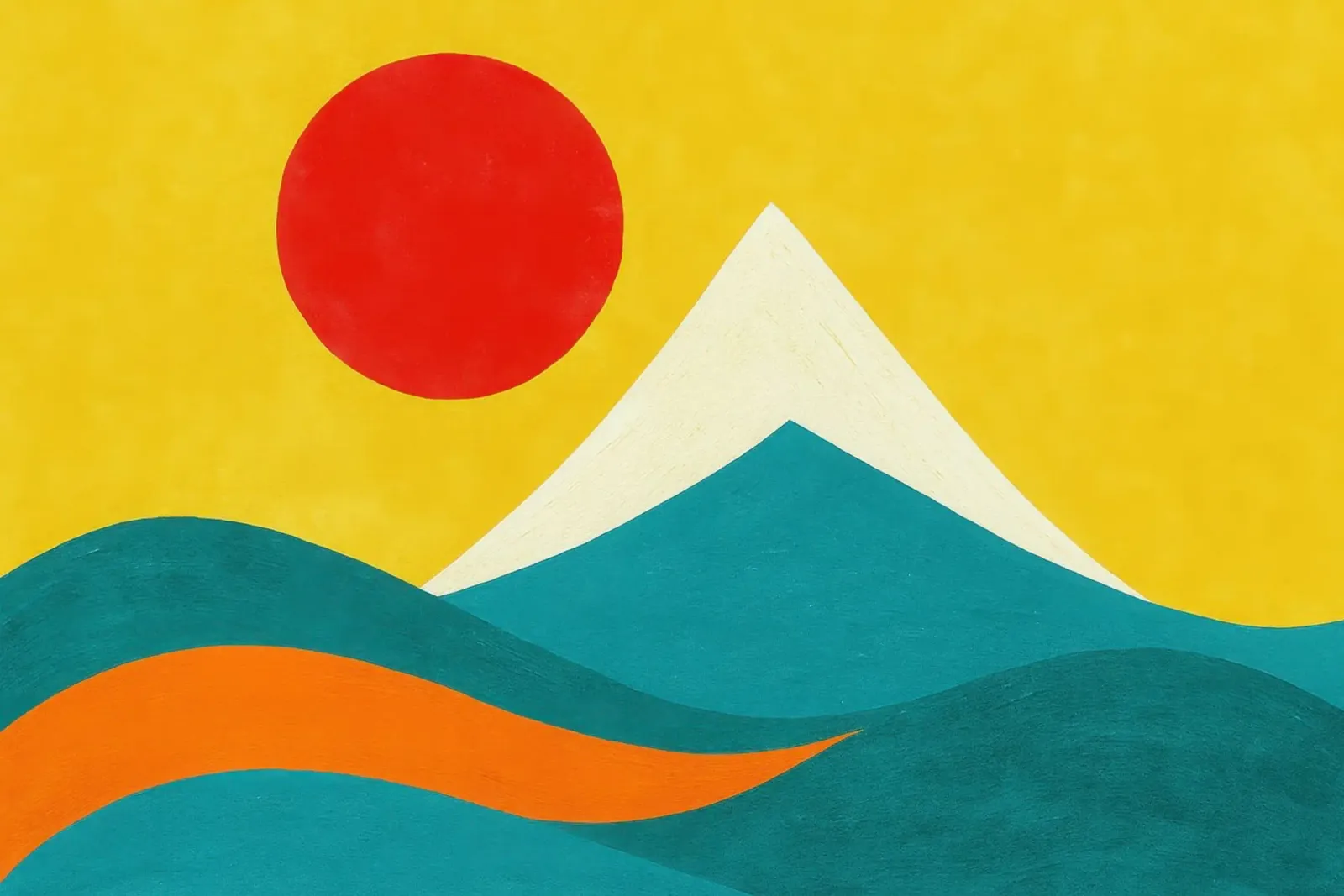 Monte Fuji - Lo splendore del sole rosso carta hahnemühle da Affiches Soleil & Déco Lumineuse – Sunny