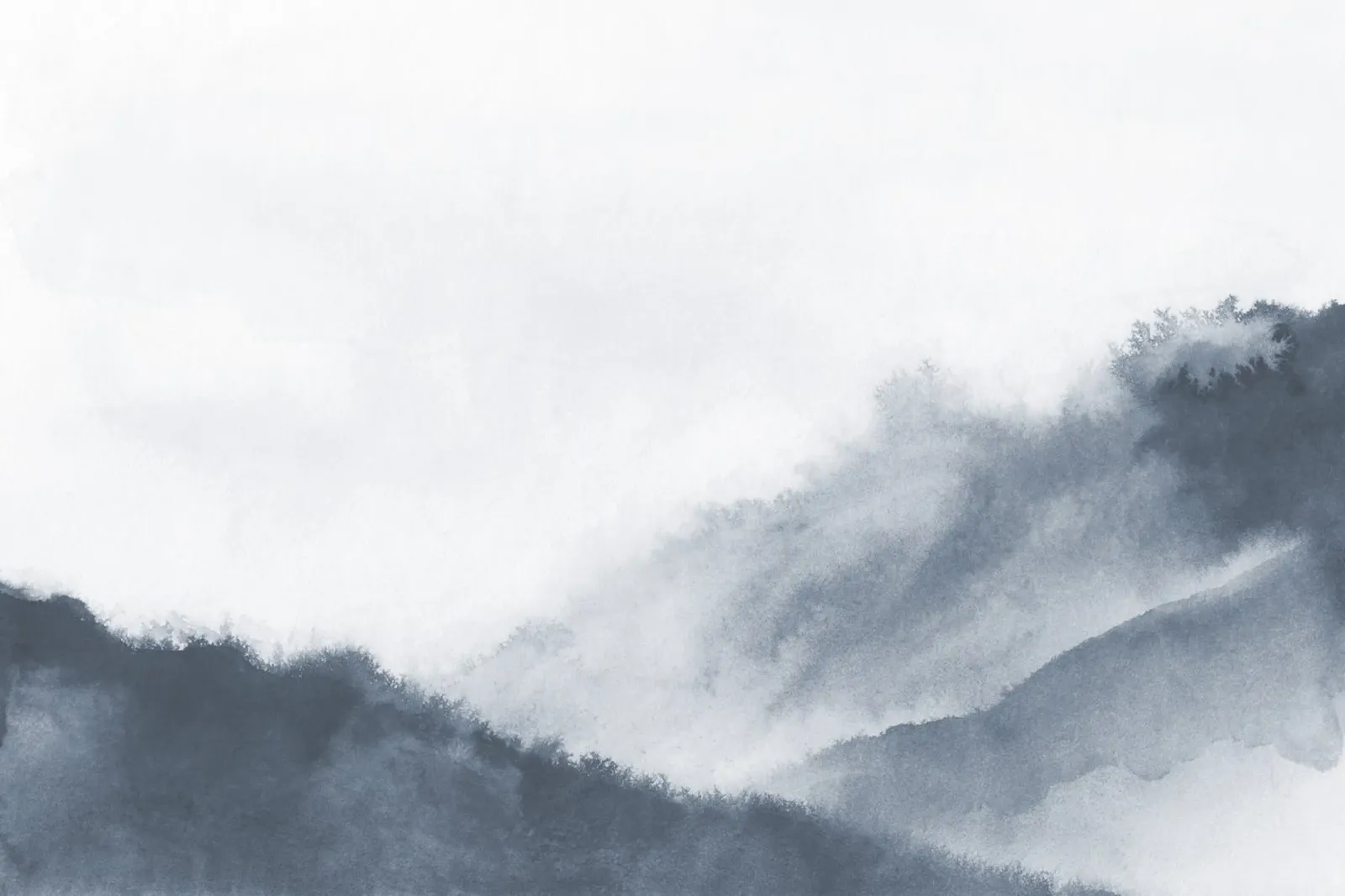 Montagne nebbiose grigie alluminio dibond da NouveauPrints