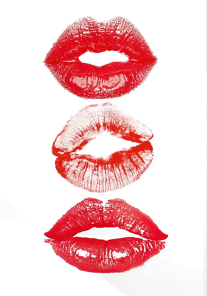Red Lipstick n Kiss canvas van Attaboy Dsgn