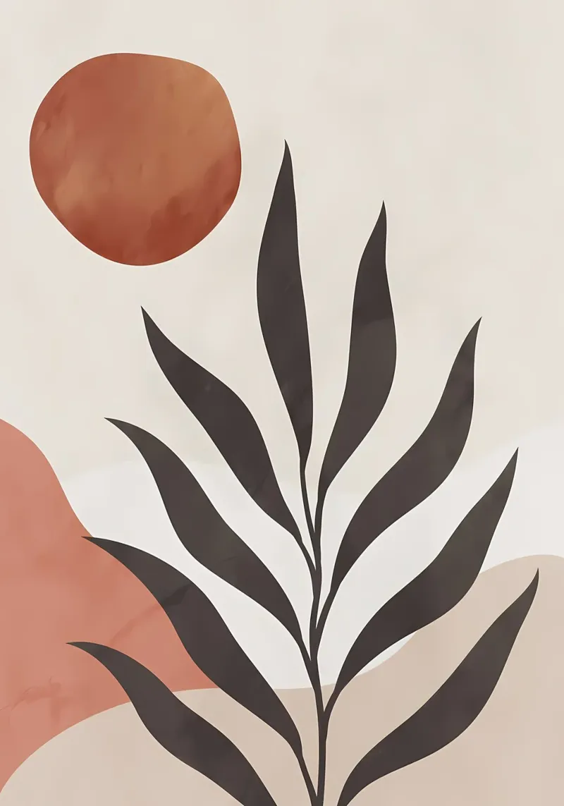 sole foglie forme astratte cerchi di piante poster da Janine P McGuire