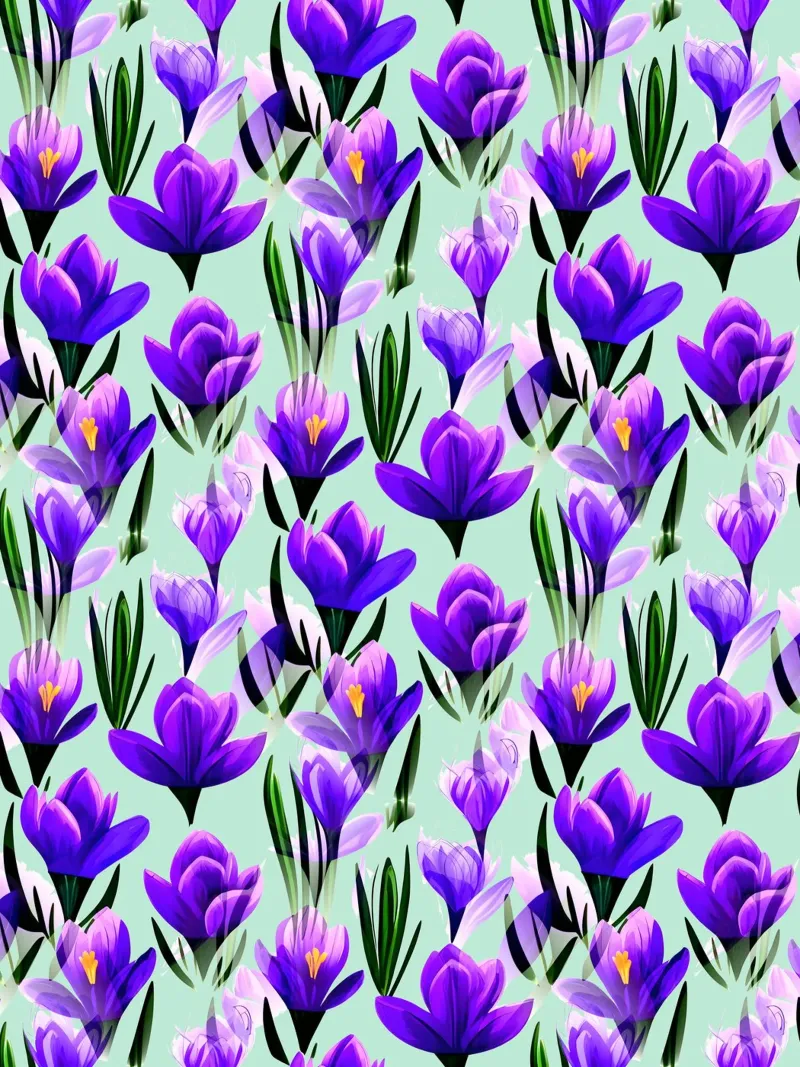 Crocus Flowers Mint Green backlit film by SilverPegasus