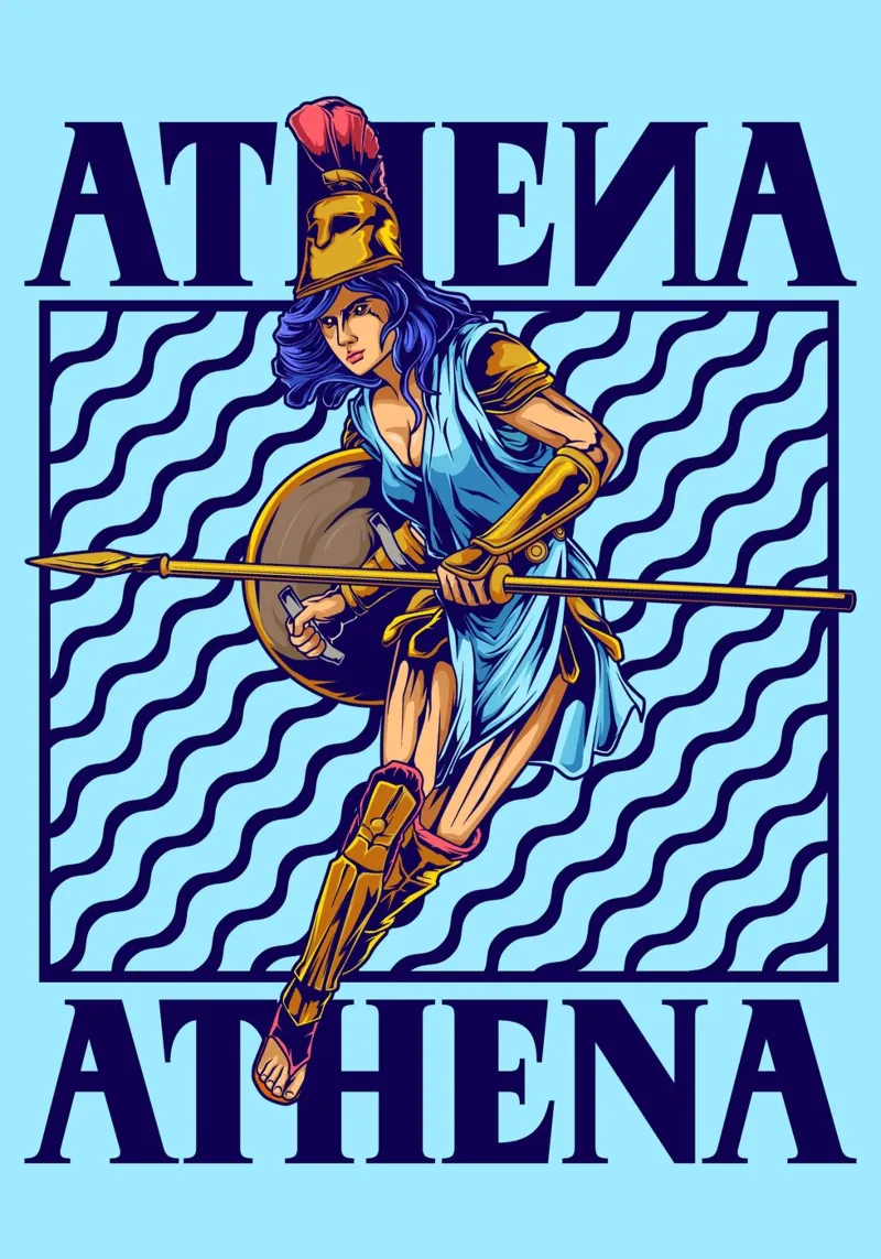 ATHENA - Guerriera con lancia e scudo pellicola backlit da pixelbull - medieval art and more