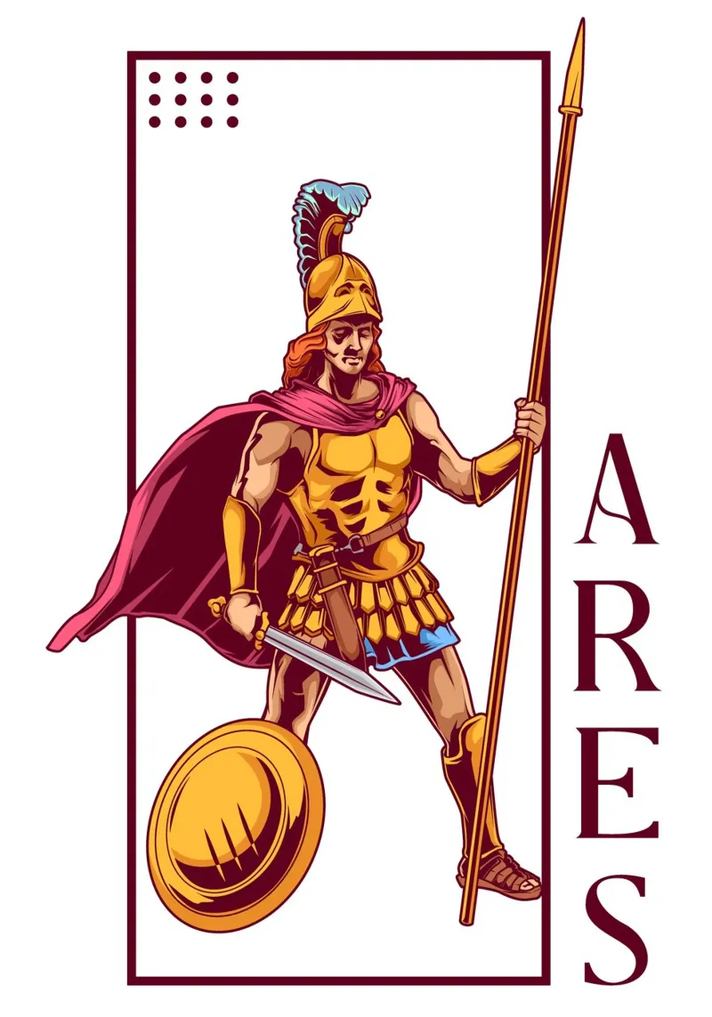 ARES - Dieu armé de la guerre toile de pixelbull - medieval art and more