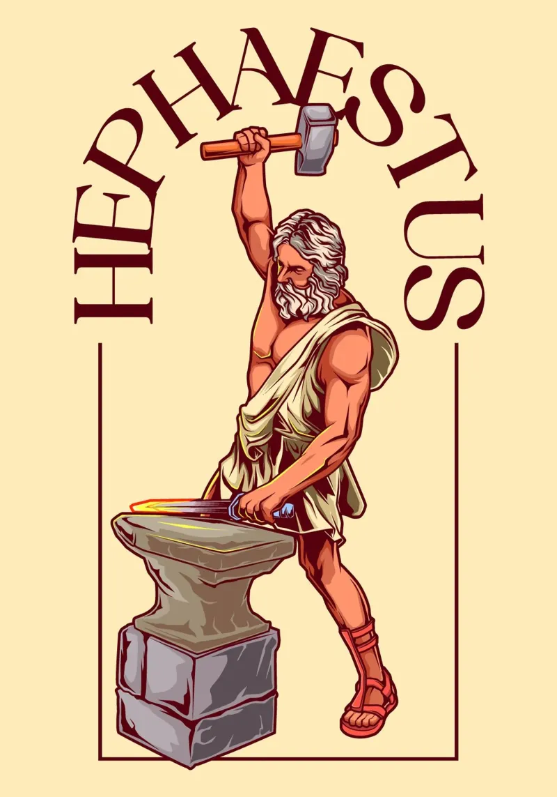 HEPHAESTUS - Fabbro alla forgia pellicola backlit da pixelbull - medieval art and more
