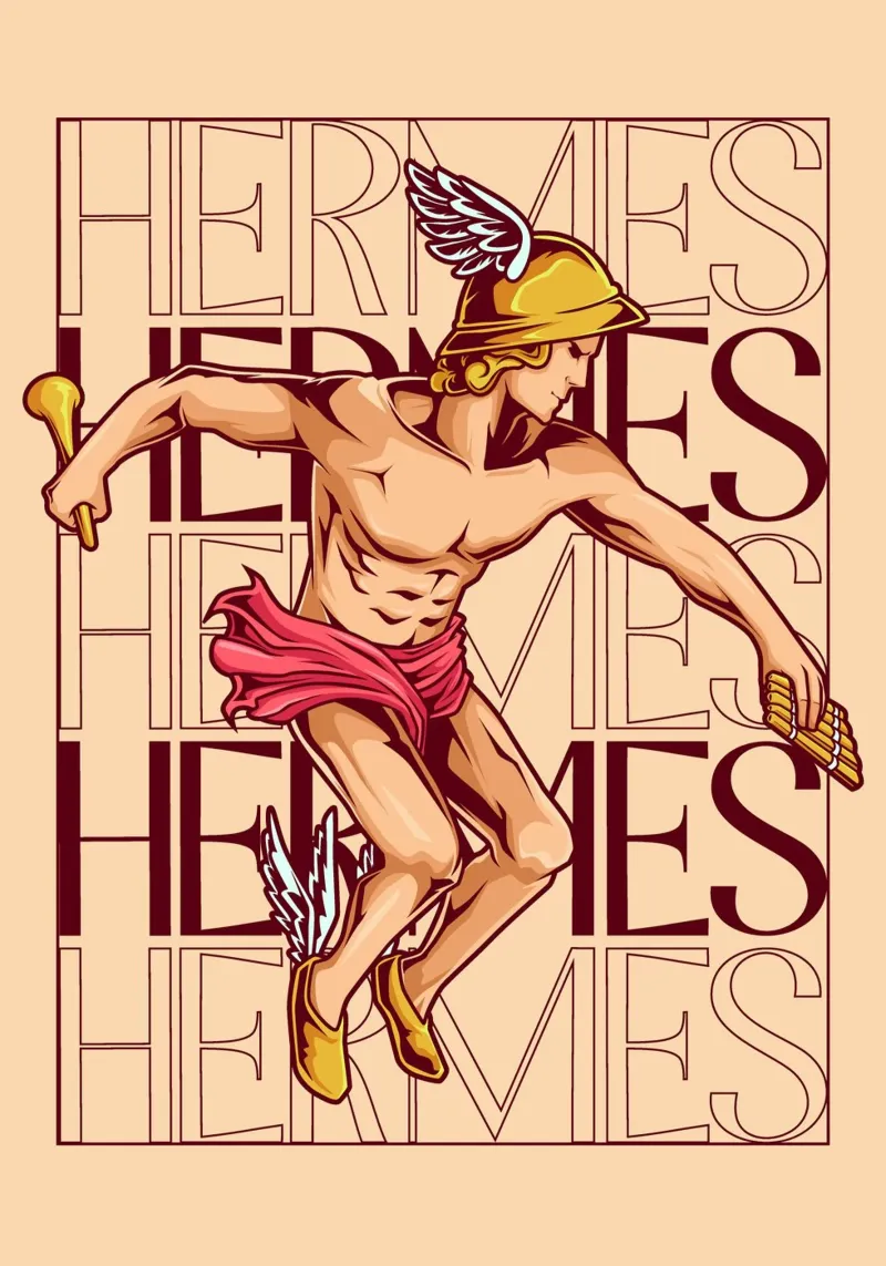 HERMES - messaggero degli dei in movimento pellicola backlit da pixelbull - medieval art and more