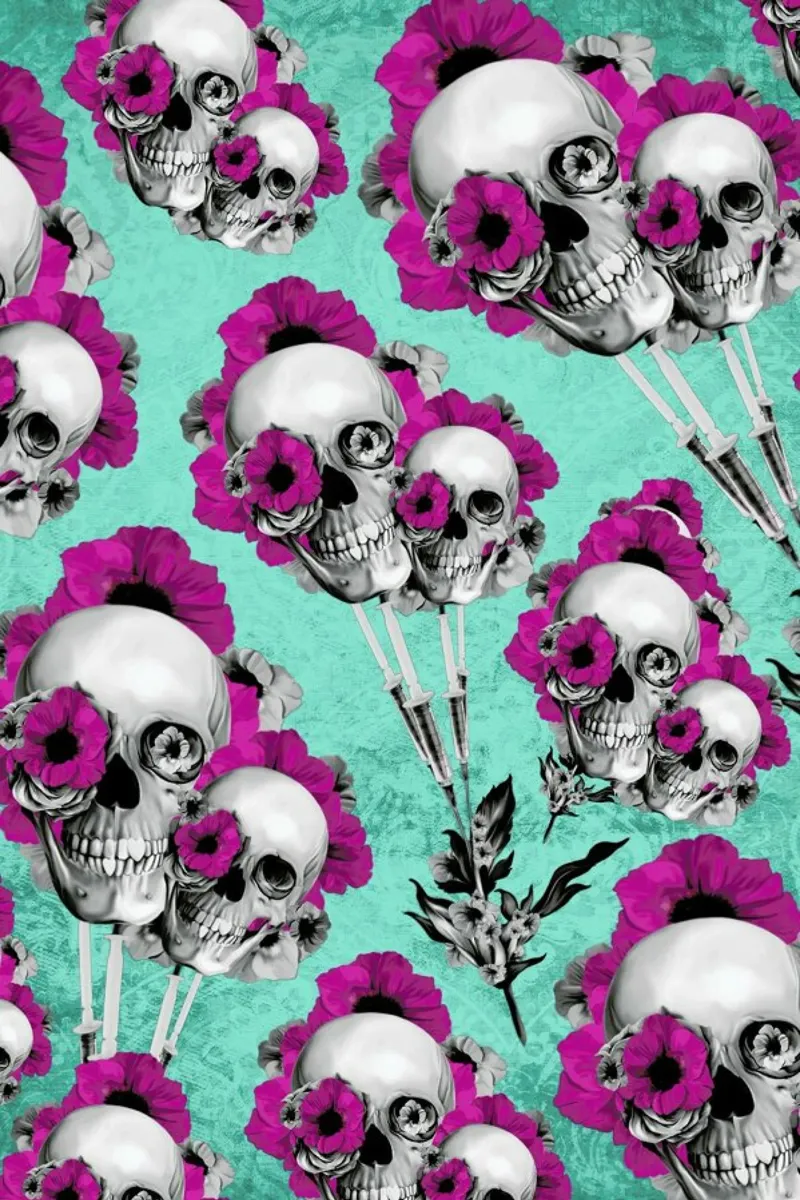 Skulls and Poppies Pattern pannello forex da Kristy Patterson