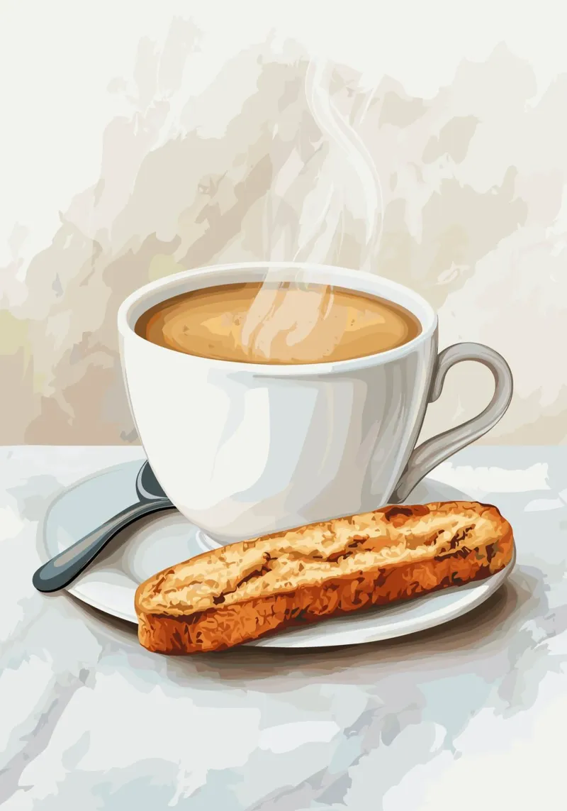 Espressotasse mit Biscotti Acryl-Glas von pixelbull - medieval art and more