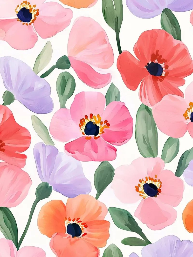 Boho Vintage Klaproos Bloemen Botanisch Abstract Bloemen Kunst poster met houten frame van Gentle Echoes Art