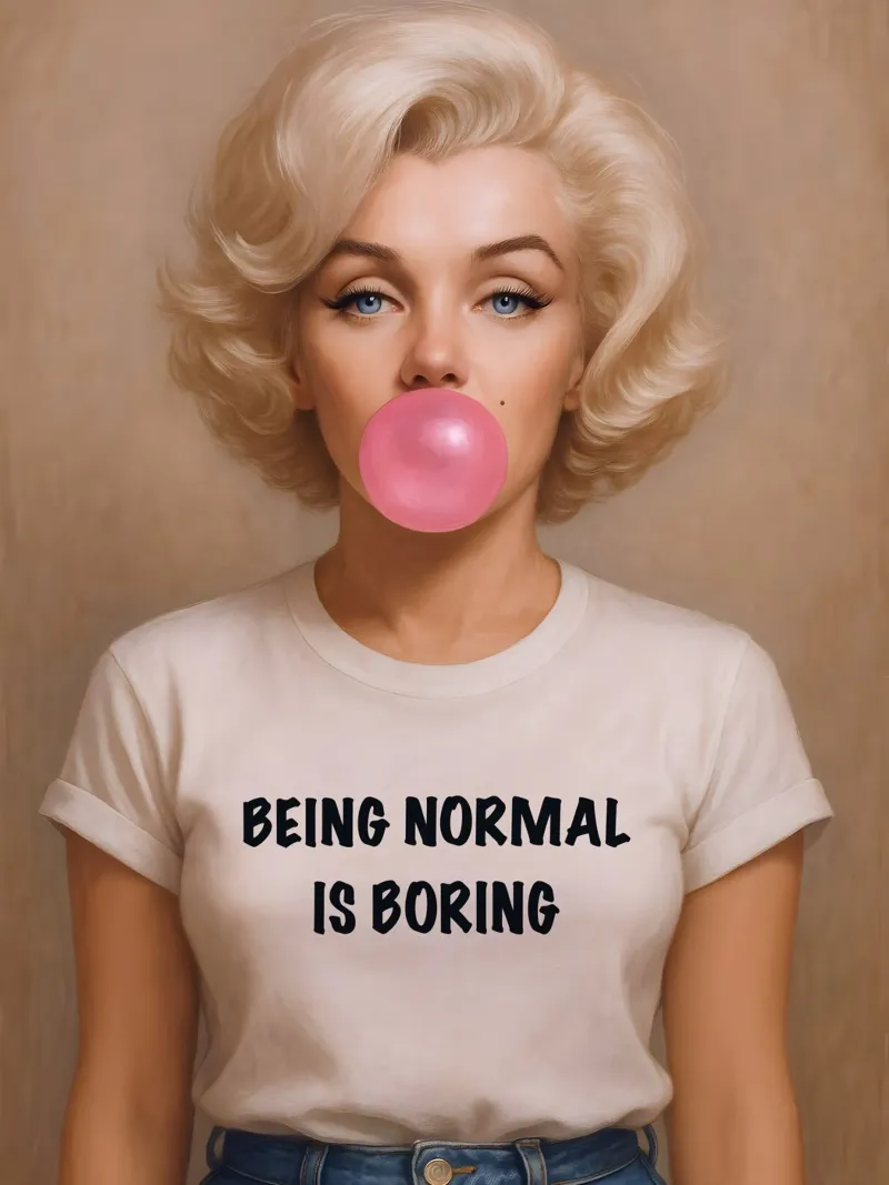 Marilyn Monroe normaal zijn is saai poster met houten frame van ARTOMATIC