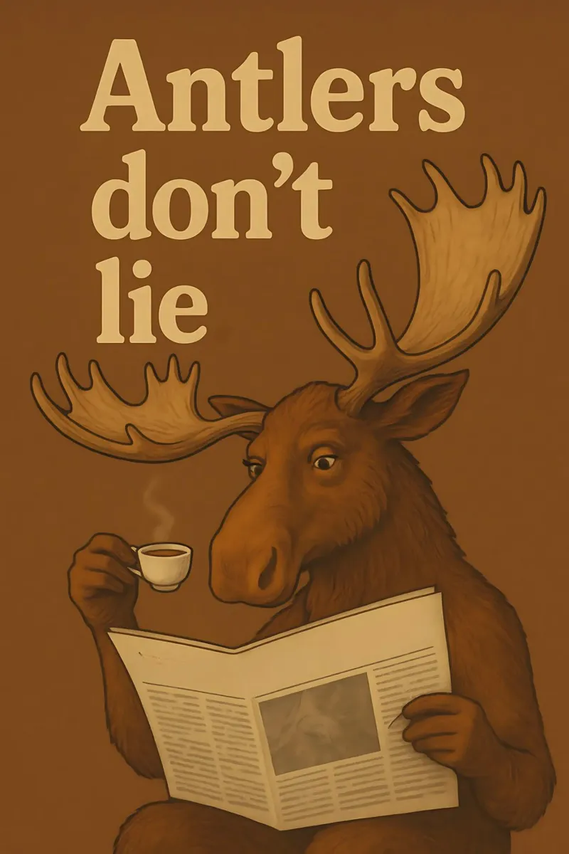 Funny Moose Meme canvas with Floater frame by Funny Humor Art