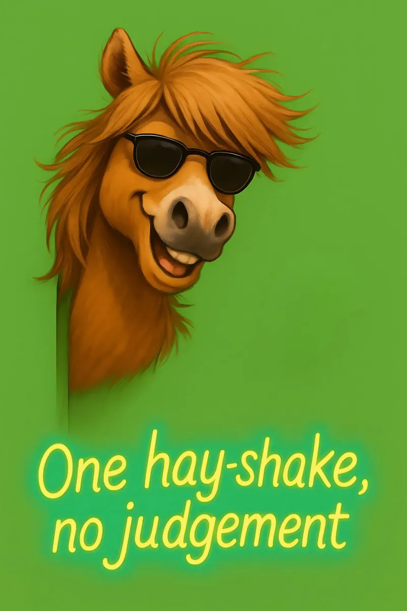 Meme divertente sui pony delle Highlands poster con telaio in legno da Funny Humor Art